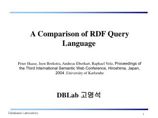 A Comparison of RDF Query Language