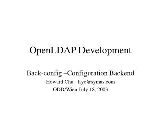 OpenLDAP Development