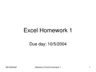 Excel Homework 1