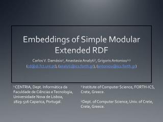 Embeddings of Simple Modular Extended RDF