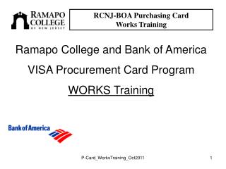 RCNJ-BOA Purchasing Card Works Training