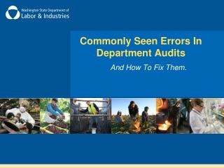 Commonly Seen Errors In Department Audits