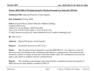 Project: IEEE P802.15 Working Group for Wireless Personal Area Networks (WPANs)