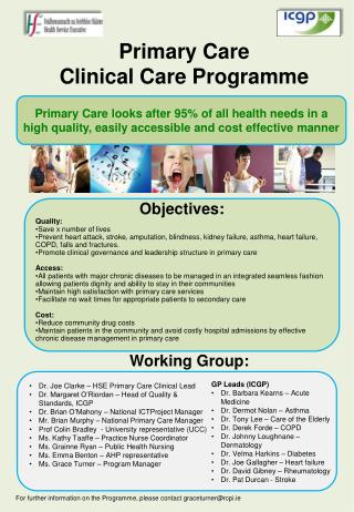 Primary Care Clinical Care Programme