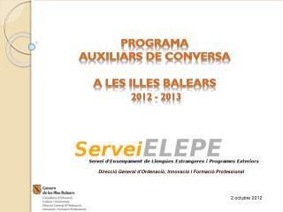 Programa auxiliars de conversa a les illes balears 2012 - 2013