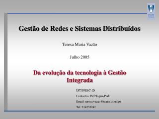 Gestão de Redes e Sistemas Distribuídos