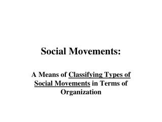 Social Movements: