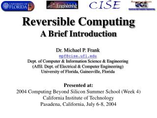 Reversible Computing A Brief Introduction