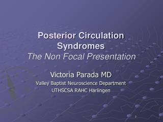 Posterior Circulation Syndromes The Non Focal Presentation