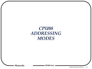CPU08 ADDRESSING MODES