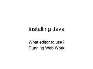 Installing Java