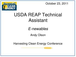 USDA REAP Technical Assistant