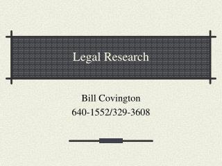 Legal Research