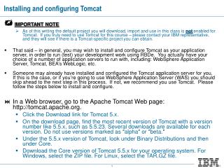 Installing and configuring Tomcat