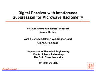 Digital Receiver with Interference Suppression for Microwave Radiometry