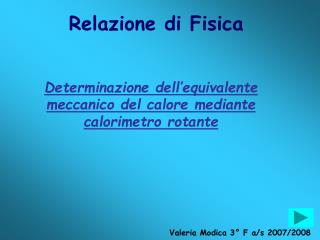 Relazione di Fisica