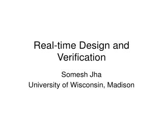 Real-time Design and Verification