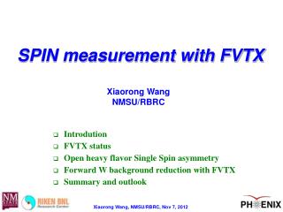 SPIN measurement with FVTX