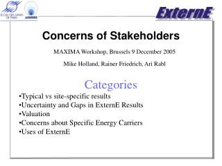 Concerns of Stakeholders