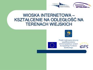 WIOSKA INTERNETOWA – KSZTAŁCENIE NA ODLEGŁOŚĆ NA TERENACH WIEJSKICH