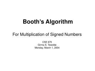 Booth’s Algorithm