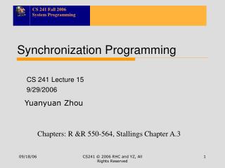 Synchronization Programming