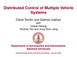 Distributed Control of Multiple Vehicle Systems