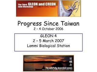 Progress Since Taiwan 2 – 4 October 2006