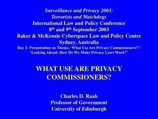 Privacy Commissioners: Seven Interrelated Roles