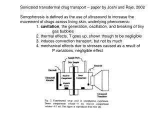 Sonicated transdermal drug transport – paper by Joshi and Raje, 2002