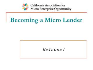 Becoming a Micro Lender