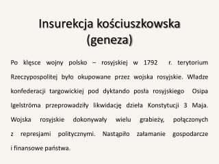 Insurekcja kościuszkowska (geneza)