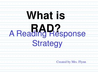 A Reading Response Strategy