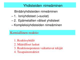 Yhdisteiden nimeäminen