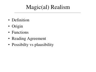 Magic(al) Realism