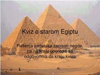 Kviz o starom Egiptu