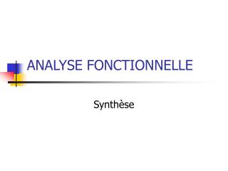 ANALYSE FONCTIONNELLE