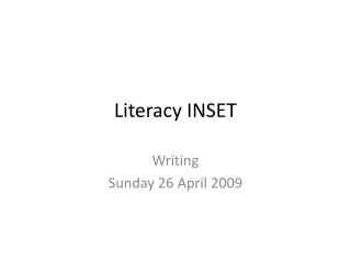 Literacy INSET