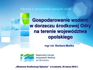 Gospodarowanie wodami w dorzeczu środkowej Odry na terenie województwa opolskiego
