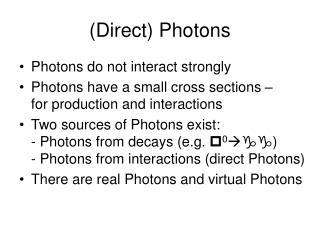 (Direct) Photons