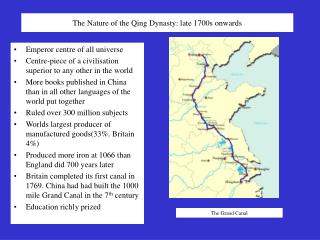 The Nature of the Qing Dynasty: late 1700s onwards