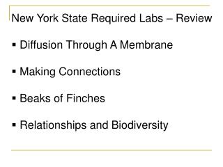 New York State Required Labs – Review Diffusion Through A Membrane Making Connections