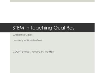 STEM in teaching Qual Res