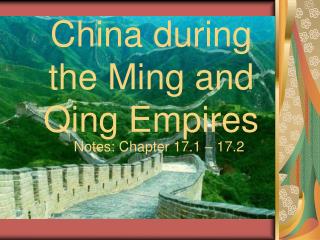 China during the Ming and Qing Empires