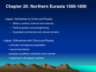 Chapter 20: Northern Eurasia 1500-1800