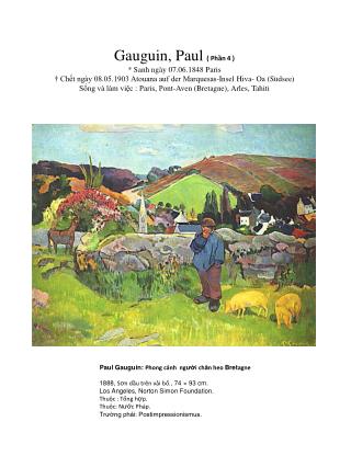 Paul Gauguin: Phong cảnh ng ườ i ch ă n heo Bret agne