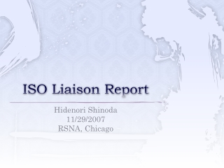 ISO Liaison Report