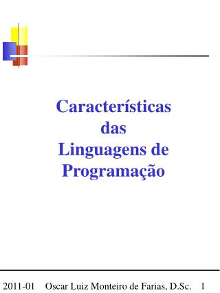 Características das Linguagens de Programação