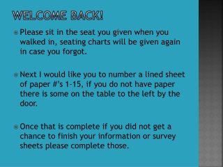 Welcome back!