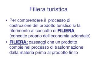 Filiera turistica